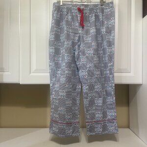 Lands' End Gray and Red Pajama Shorts